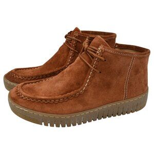 Comfortiva Womens Size 11 Holland Russet Brown Leather Zip Booties Boots Shoes